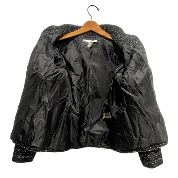 PETER NYGARD Ruffled Tweed Black and Silver Blazer Jacket EUC - Picture 10 of 11